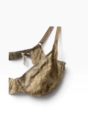 Vintage Victoria’s Secret brown lace unlined very sexy bra 38B thumbnail 5