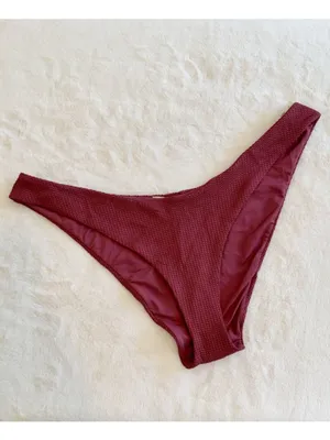 NWT Aerie High-Cut Cheekier Waffle Bikini Bottom in Red Brick Size: Extra Large thumbnail 3