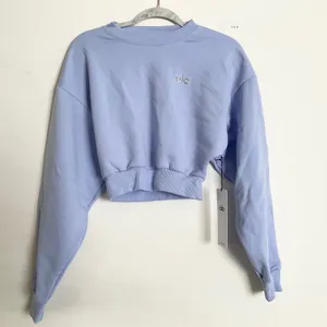 Alo Yoga Cropped Accolade Crewneck Light Provence Blue XXS thumbnail 2