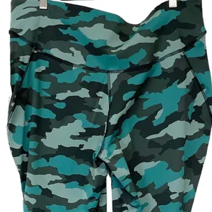 NEW Lululemon‎ Base Pace High Rise Crop 25" Heritage 365 Camo Tidewater Teal 18 thumbnail 9