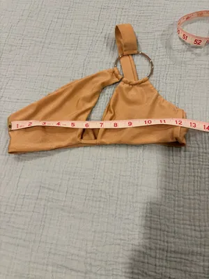 Camila Coelho Patricia Nude One-Shoulder Ring Bikini top Size‎ Small thumbnail 4