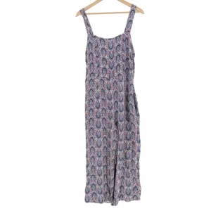 Scoop Jumpsuit Womens XL (16-18) Multi Fan Mosaic Smock Strap Side Pockets thumbnail 2