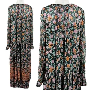 Free People See It Through Maxi Dress in Black Combo Large Floral Prairie Boho thumbnail 5