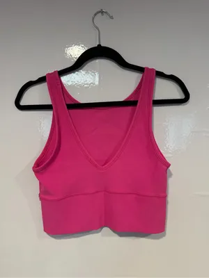 Lululemon Sonic Pink Ribbed Power Pivot‎ Crop Tank Top thumbnail 3