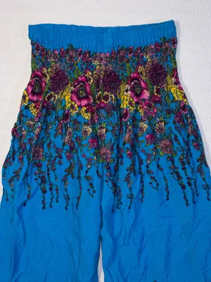 Womens Boho Harem Wide Leg Drop Crotch Palazzo Pants Size S Hippie Artsy thumbnail 3