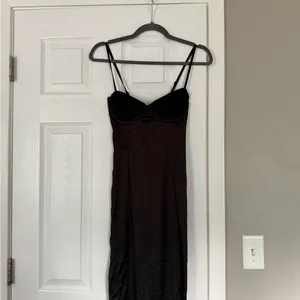 Outcast Lace Corset Tie Black Gothic Maxi Dress thumbnail 10