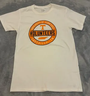 Women’s Hanes White T-Shirt with Orange Tennessee Volunteers Logo Size Small thumbnail 1