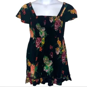 Band of Gypsies Floral Smocked Mini Dress S Western Romance Festival Boho thumbnail 2
