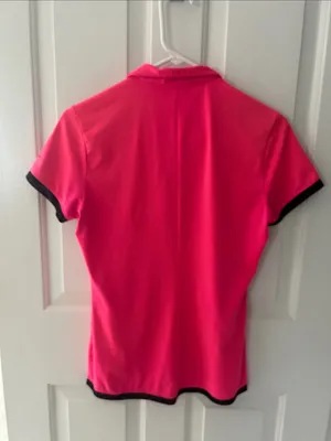 Nike Women's Hot Pink Short Sleeve Quarter-Zip Polo thumbnail 4