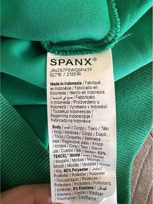 SPANX Airpiqué Long Sleeve Crewneck Top Field Green Women’s Small 21351R thumbnail 8