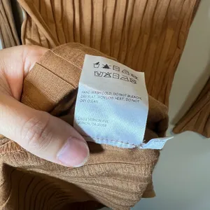 Reformation Brown Ribbed Mock Neck Long Sleeve Mini Dress Slit Size M USA thumbnail 9