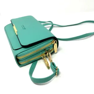 Forever‎ Young Bag Turquoise Magnetic Snap Wallet Phone Strap Small Zip Closure thumbnail 3