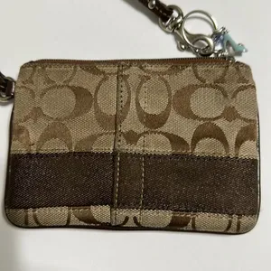 Coach Small Wristlet, Signature C Wristlet with Silver Metal thumbnail 4