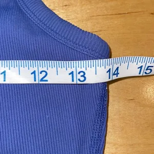 Alo Yoga Womens Rib Racerback Sleeveless Support Tank Top Smoke Cobalt Blue Size thumbnail 7