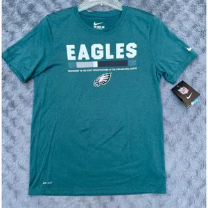 Philadelphia Eagles Nike Dri-Fit Tee Unisex Sz L (runs small)Green Graphic NFL thumbnail 3