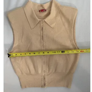 Staud Nola Tan Button front sleeveless Sweater size medium thumbnail 9