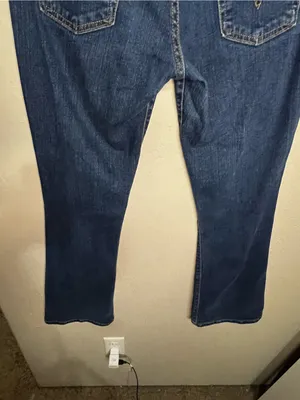Levi's 524 Vintage Y2K Superlow‎ Stretch Bootcut Short Blue Denim Jeans thumbnail 10