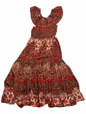 Light & Sound Boho Floral Off Shoulder Maxi Dress Cottagecore Prairie S Western thumbnail 7