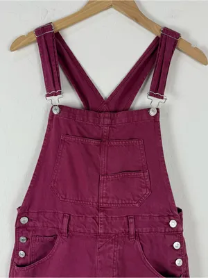 Free People We The Free Ziggy Shortalls in red berry thumbnail 5