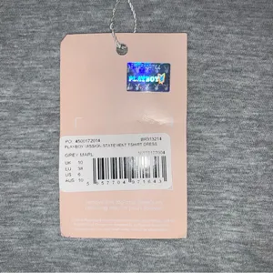 Playboy x Misguided Mission Statement T- Shirt Dress Grey/ Pink New with Tags thumbnail 9