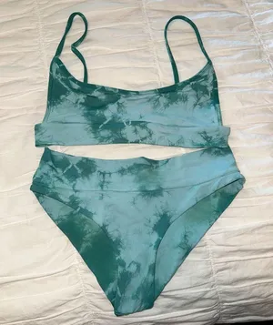 Frankie's Bikinis Blue Tie Dye Bikini thumbnail 2