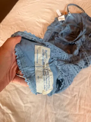 BECCA by Rebecca Virtue 711187 NWT Lace One Piece Swimsuit Steel Blue High Neck Size Small thumbnail 3