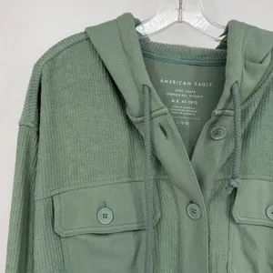 American Eagle Oversized Shacket Women Large Green Gorpcore Coastal Boho Earthy thumbnail 5