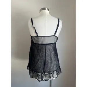 Source Unknown Whimsigoth Sheer Lace Babydoll Tank Goth Grunge Fairycore Top Size S/M thumbnail 2