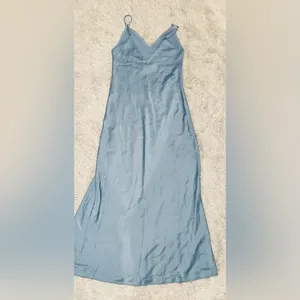 NEW rag & bone Risse Satin Midi Slip dress fully Lined Dusty Blue sz 4 thumbnail 4