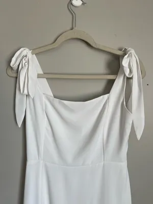 ANRABESS | White Tie-Shoulder Maxi Dress Sz M thumbnail 2