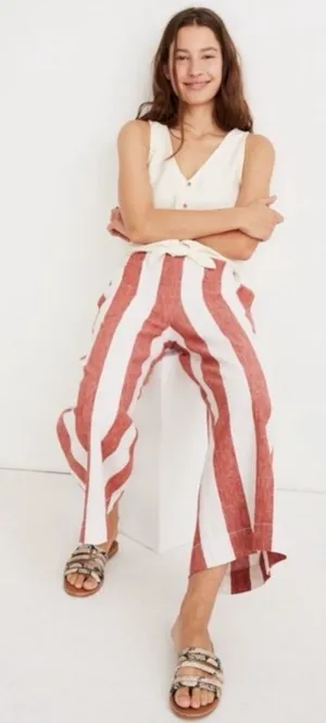 Madewell Huston Pull-On Crop Pants in Bold Stripe Size Small thumbnail 1