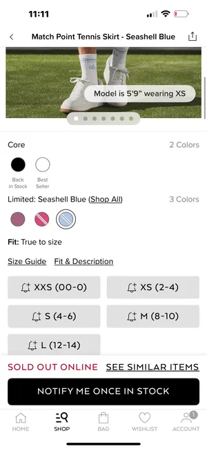 Alo Seashell Blue Skirt Set thumbnail 2