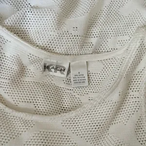 White Mesh Knit Beach Cover-Up Dress thumbnail 5