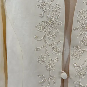 Jessica Howard Butter Yellow Embroidered Midi Dress and jacket 2pc set 12 linen thumbnail 7