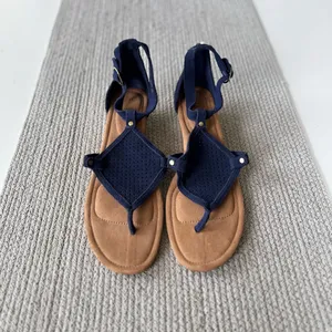 Koolaburra by Ugg Navy Blue Perforated Suede Wedge Sandals Sz 9.5 thumbnail 10