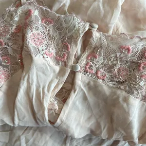 New Free People Midnight Magic Maxi Slip Dress Pink Beaded Lace Trim thumbnail 11