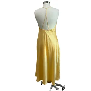 Significant Other Yellow Halter Midi Dress Draped Open Back NWT‎ Size 8 thumbnail 8