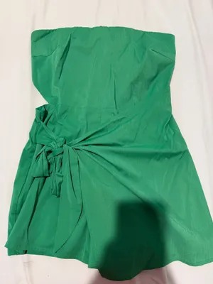 Lelis green strapless romper  thumbnail 1