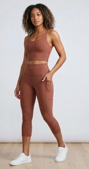 Beyond Yoga Spacedye High Rise Athletic Clove Brown Heather leggings medium. thumbnail 1