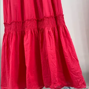 New York & Company Hot Pink sundress maxi tiered Smocked back summer vacation XL thumbnail 5