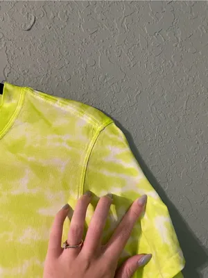 Lululemon All Yours Cotton T-Shirt Size 8/M Marmoleado Tie Dye Eccentric Lime thumbnail 12