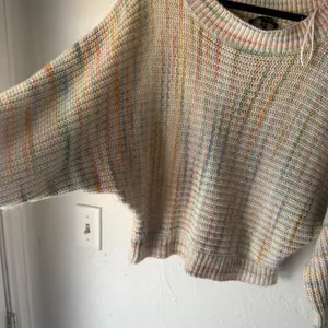 Blue Blush Multicolored Striped Knit‎ Sweater Pastel Rainbow Women's Size L thumbnail 2
