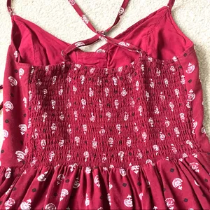 Hollister Red Print Dress Crossback Straps thumbnail 5