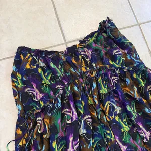 Anthropologie Tiered Balloon Pants Sheer Colorful Crane Drawstring Boho Small thumbnail 7