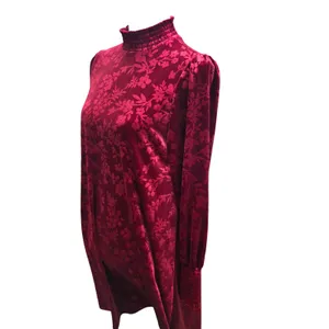 Matilda Jane 21Y Melanie Velour Long Sleeve Holiday Dress‎ Burgundy Floral Small thumbnail 3