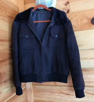 Vintage Made In France Blue Faux Fur Collar Jacket thumbnail 1