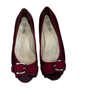 Michael Kors Women's Red Leather Ballet Flats Size 7.5M Slip-On Casual Shoes thumbnail 8