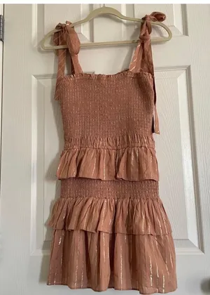 House of Harlow 1960 Corinne Tan metallic Dress thumbnail 3