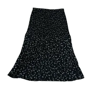 VTG Bobbie Bee Crinkle Pleated Midi Skirt Floral Whimsigoth Fairy Grunge Boho thumbnail 1