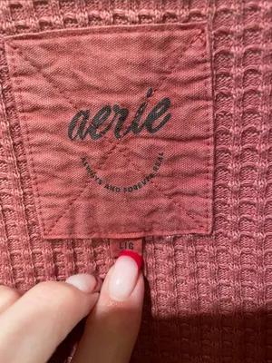 aerie Waffle Button-Down Shirt Jacket - Dusty Rose Pink thumbnail 2
